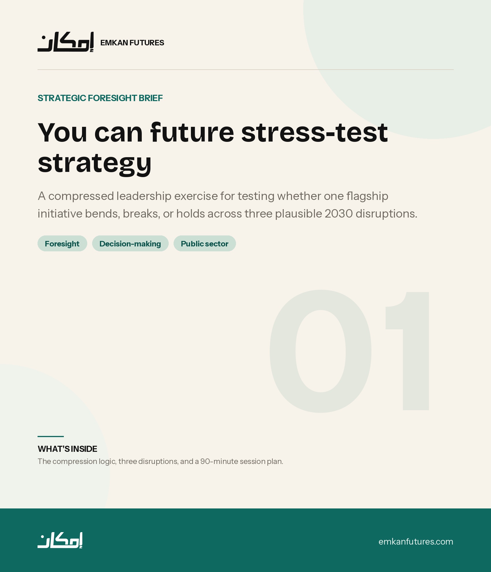 You can future stress-test strategy — cover